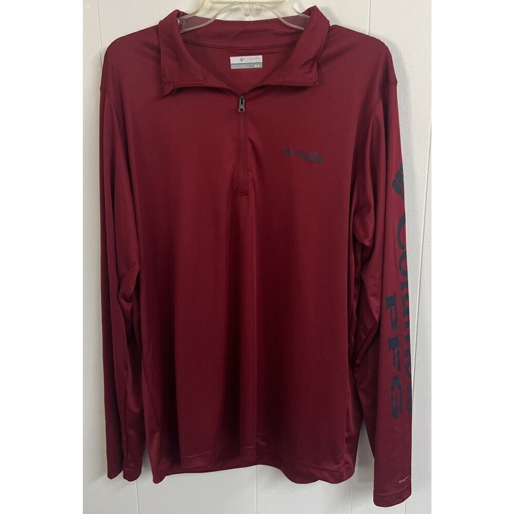 Columbia PFG Shirt Omni Shade 1/4 Zip Pullover Mens Size Medium Long‎ Sleeve